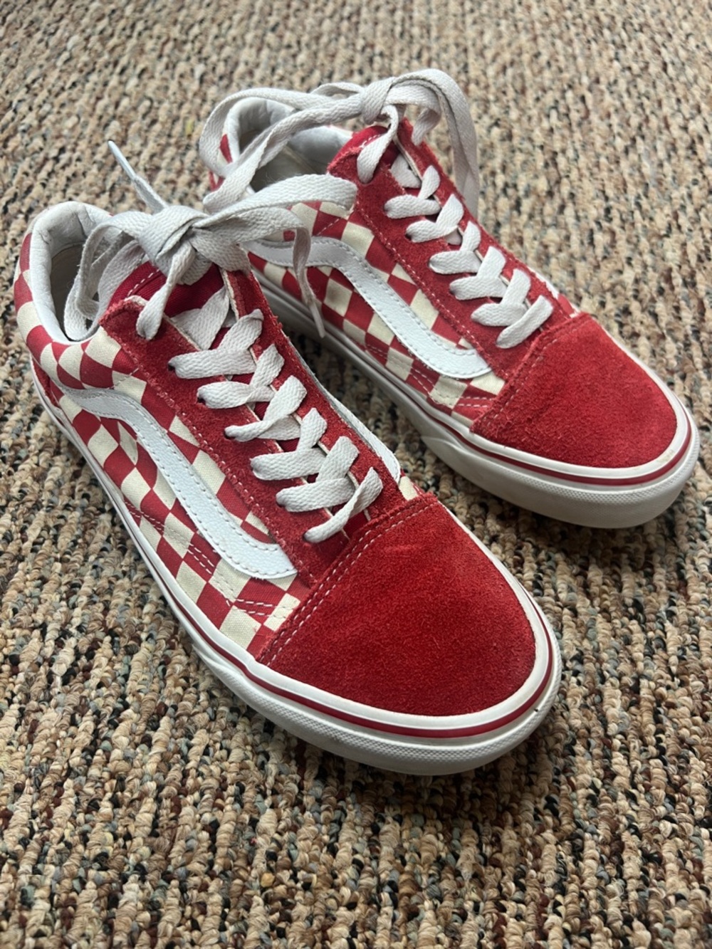 Vans Red & White Checkerboard Old Skool Sneakers